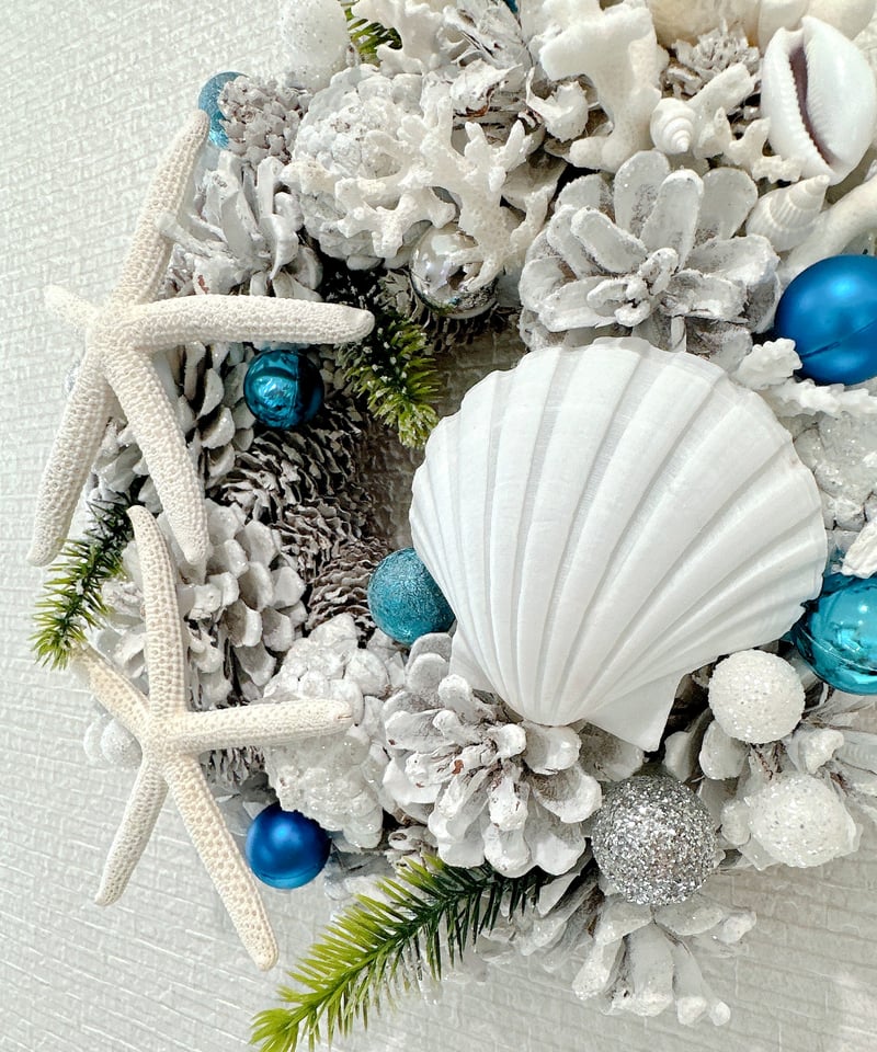 貝殻 貝殻リース シェルリース 大小二点セット ハワイ 南国 インテリア