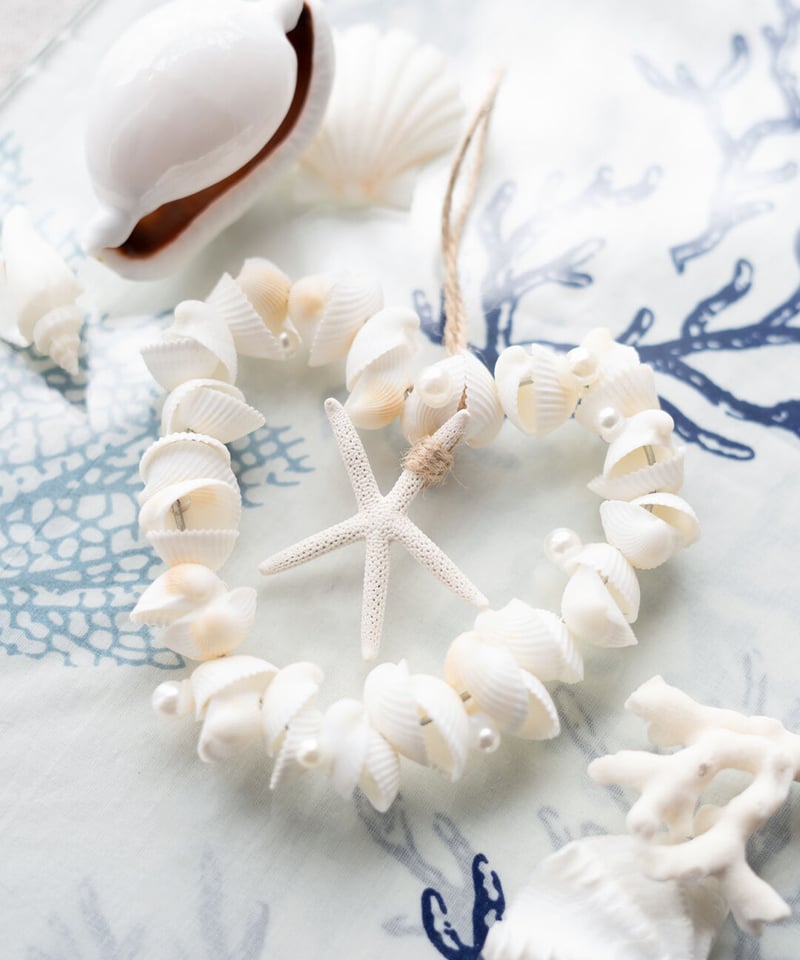 シェルリース Mサイズ スターフィッシュ シェル＆スターフィッシュ ハート型リース SHELOOMオリジナル