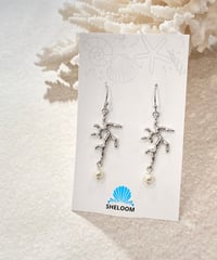 サンゴモチーフ＆パールピアス　SHELOOMオリジナル
