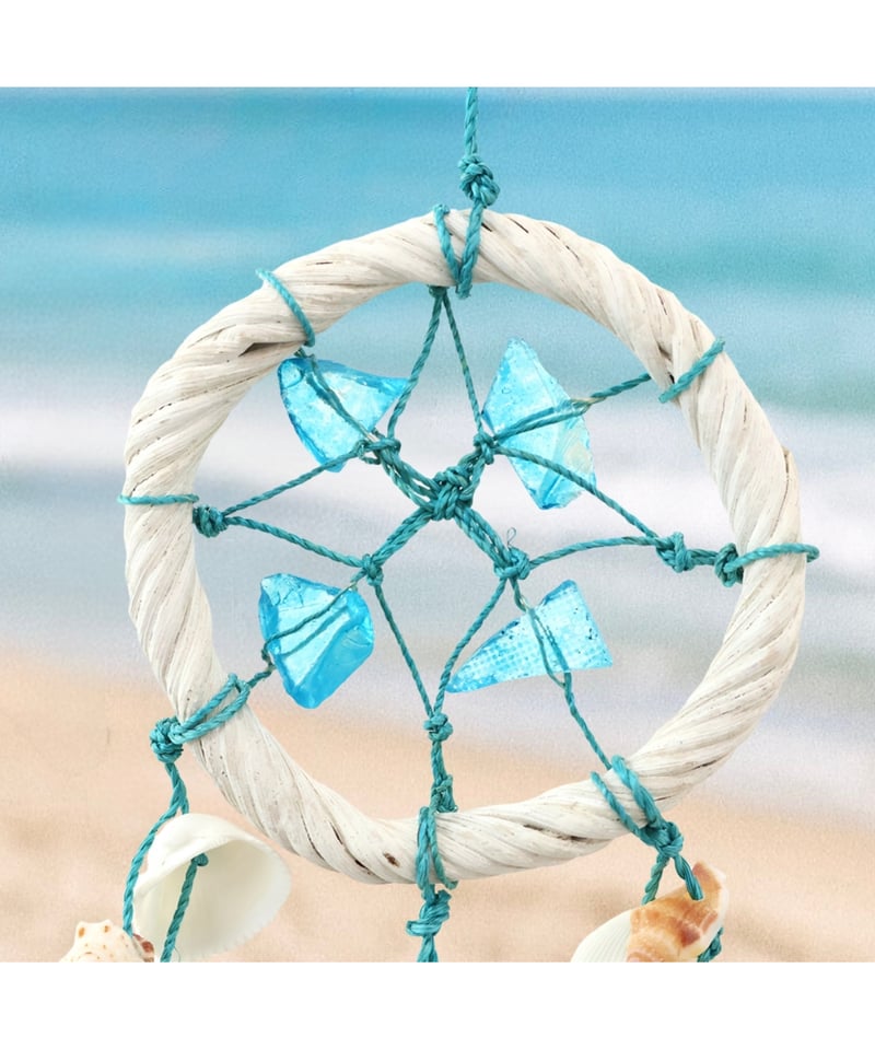 スターフィッシュ＆シェルドリームキャッチャー（ビーチグラス付