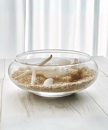 シェルMIX＆サンゴ砂のガラスボウル　SHELOOMオリジナル