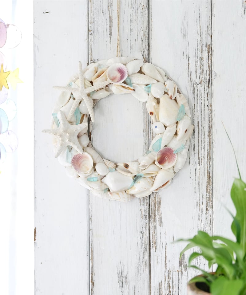 貝殻 クリスマス リース オーナメント 飾り 流木 ガーランド ハワイ