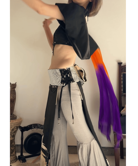 ■ベリーダンス和衣装 ３点セット_ black × silver