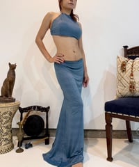 ■Re stock■ブラトップ&マーメイドスカートセット_  light blue lamé