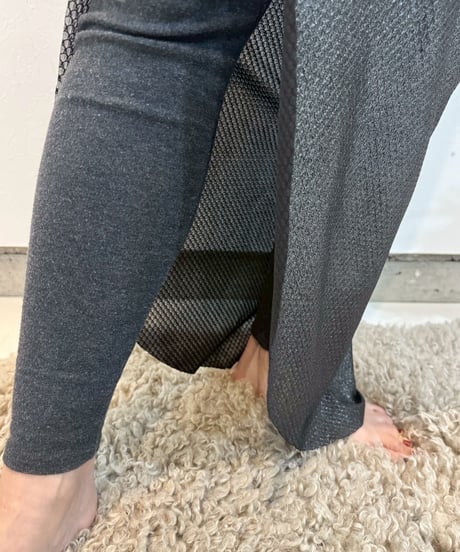 ブラトップ&ヒップスカートセット_ sheer black lame