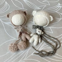ちびくま【alpa】アルパとくま耳ボンネットのセット　ニューボーンサイズ