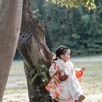 3歳　七五三用お被布ドレス+たくさんリボンのヘッドピースと地下足袋