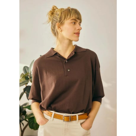 NKNIT ニットポロ　茶色　ブラウン ポロニット | STORES