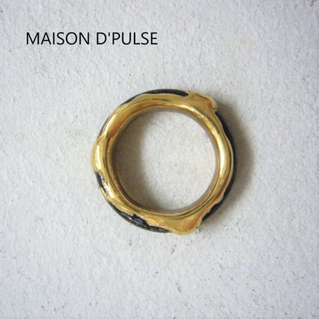 MAISON D'PULSE ｜メゾンドパルスMoon Ring_brass/A-R001 サイズ：3 カラー：ブラック