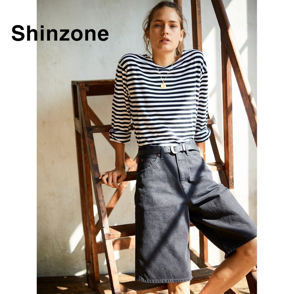 ミ*ー様 SHINZONE マリンボーダーカットソー　1番人気　ブラック　新品未 fit=scale-down,w=1200