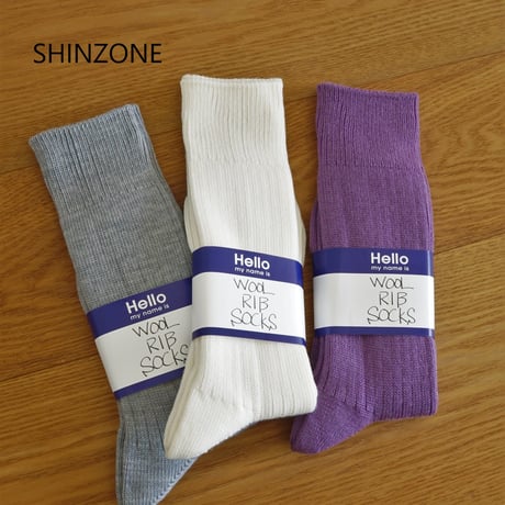 THE SHINZONE ザ シンゾーン　Wool rib socks /18AMSIT54 サイズ：free カラー：全3色 ホワイト グレー パープル