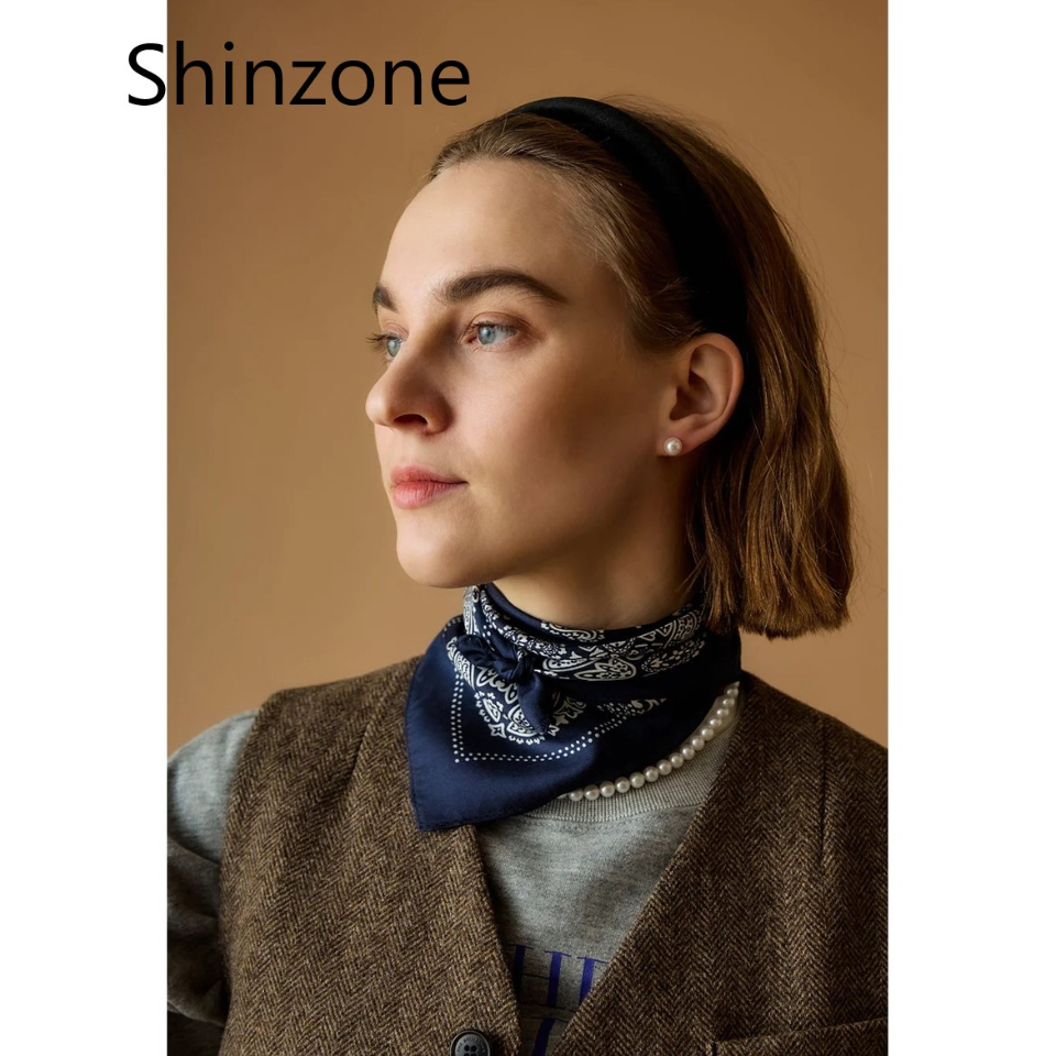 専用 SHINZONE シンゾーン バンダナ NV 絹 新品未使用 タグ付き THE SHINZONE シンゾーン バンダナスカーフ シルク BANDANA