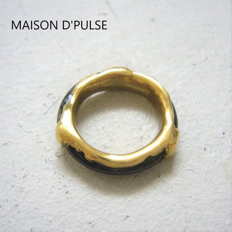 MAISON D'PULSE ｜メゾンドパルスMoon Ring_brass/A-R001 サイズ：3 カラー：ブラック