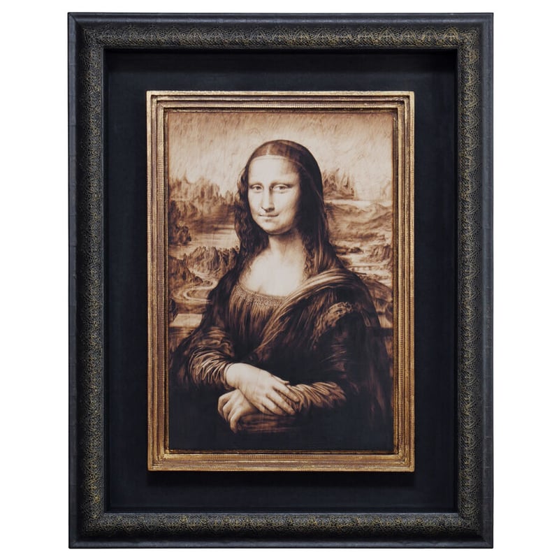 絵画 Monariza Mona Lisa | 焼絵堂・やきえどう | 焦げ色の濃淡で描いた絵画の販売