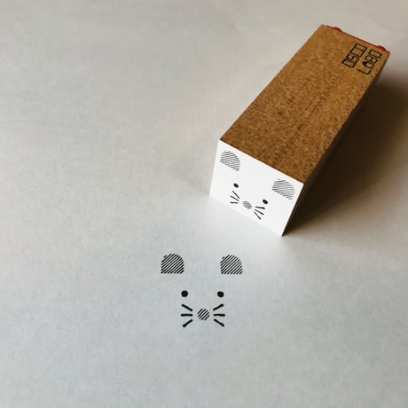 ねずみはんこ　ねずみの顔  [mouse face]