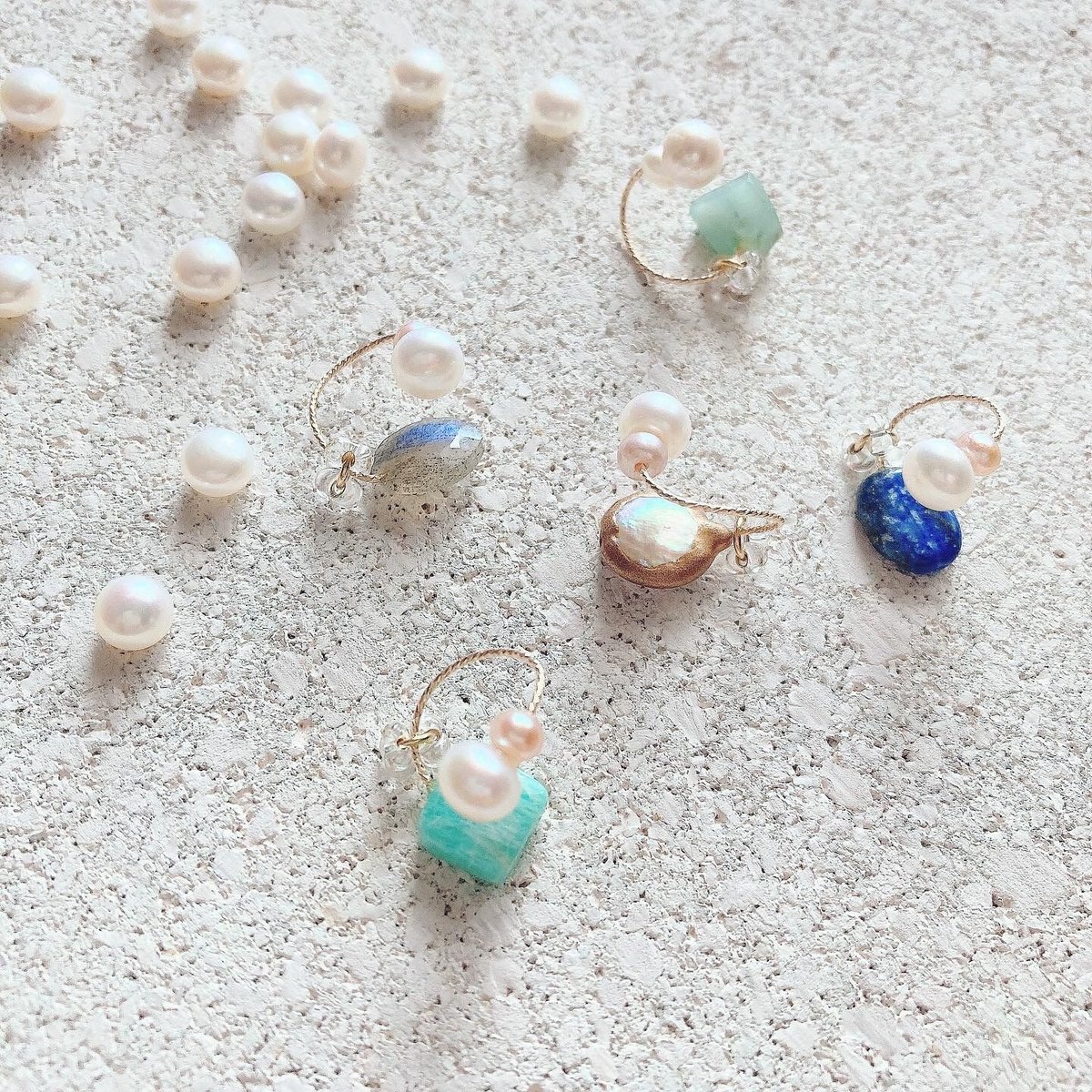 K14GF天然石イヤーカフ CROSSラピスラズリ | mino