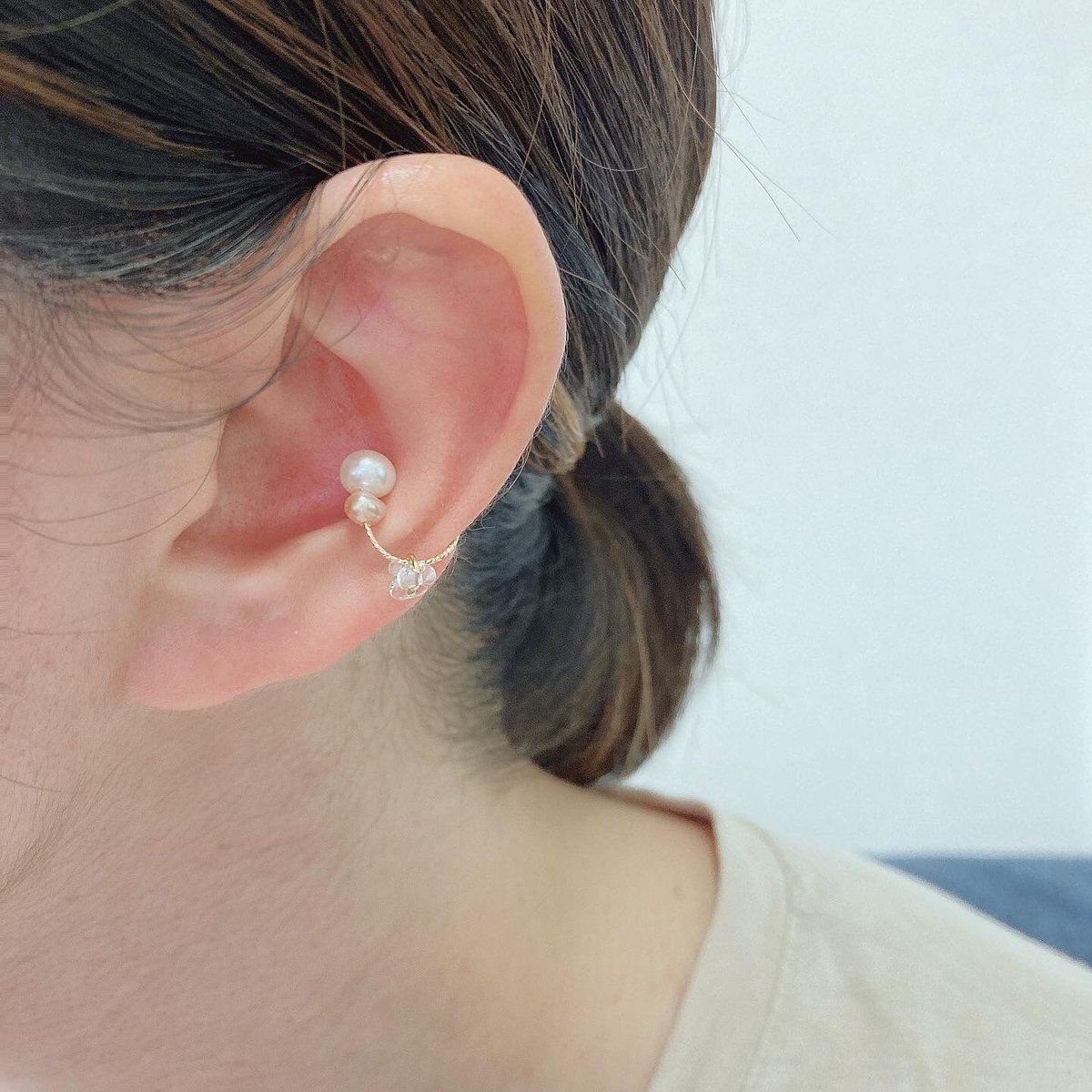 K14GF天然石イヤーカフ CROSSラピスラズリ | mino