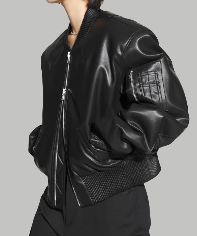 ビーガン革jacket-Black