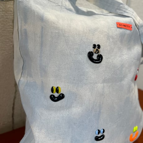 SO PRETTY  fukuwaraiコットンバッグ light blue