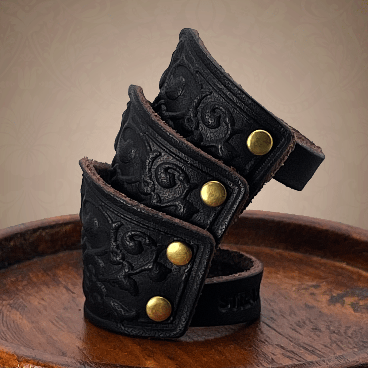LEATHER ARMOUR RING BLACK 2024 | StrangeArtifac
