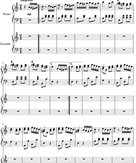Turkish March Christmas Ver.【1piano 4hands】