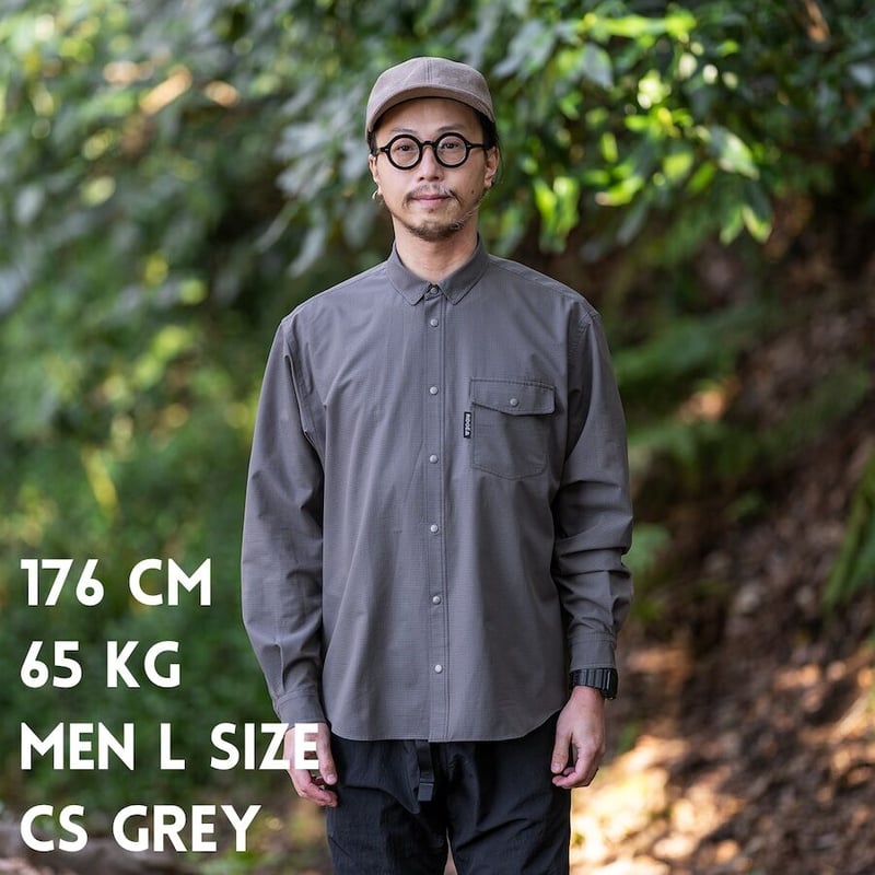 RIDGE MOUNTAIN GEAR / リッジ マウンテン ギア | Poly Basic Long Sleeve Shirt  ポリエステル スナップボタン シャツ | S | WF Olive | メンズ