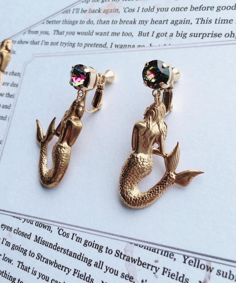 スワロ×真鍮】人魚のイヤリング | milimili Ami