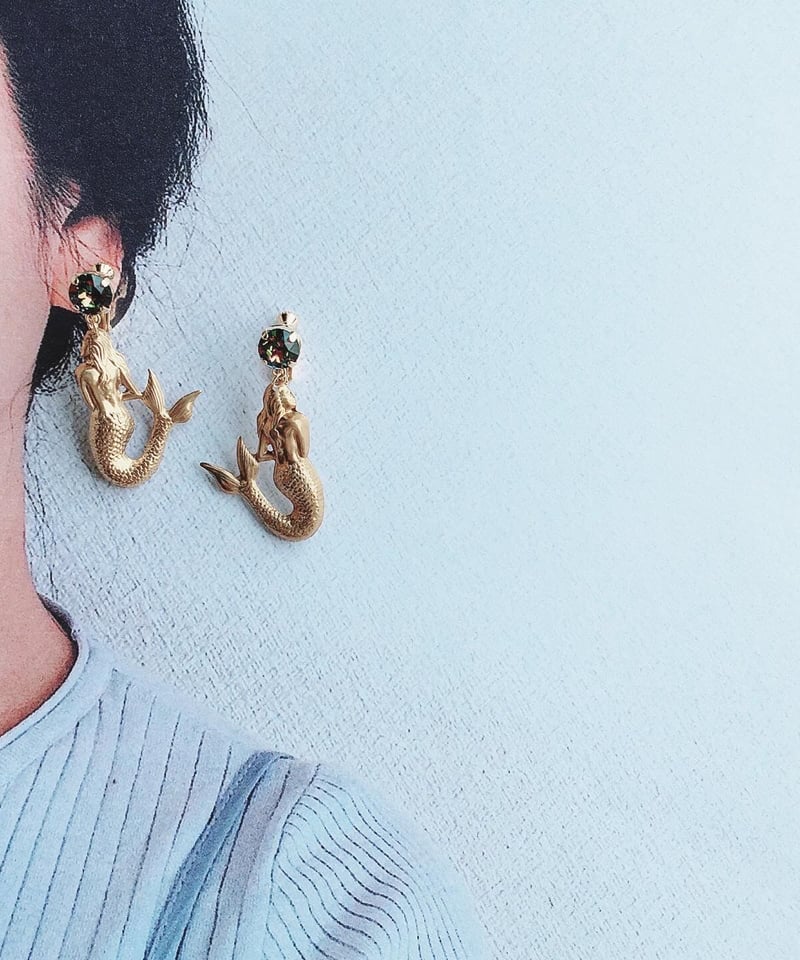 スワロ×真鍮】人魚のイヤリング | milimili Ami