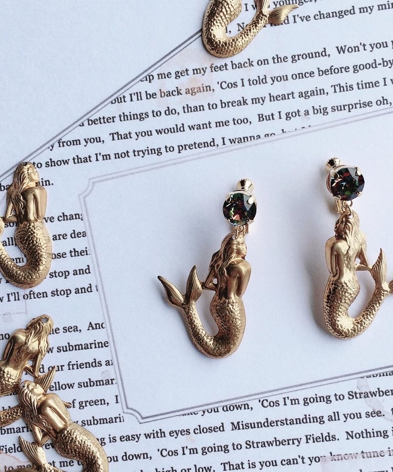 スワロ×真鍮】人魚のイヤリング | milimili Ami