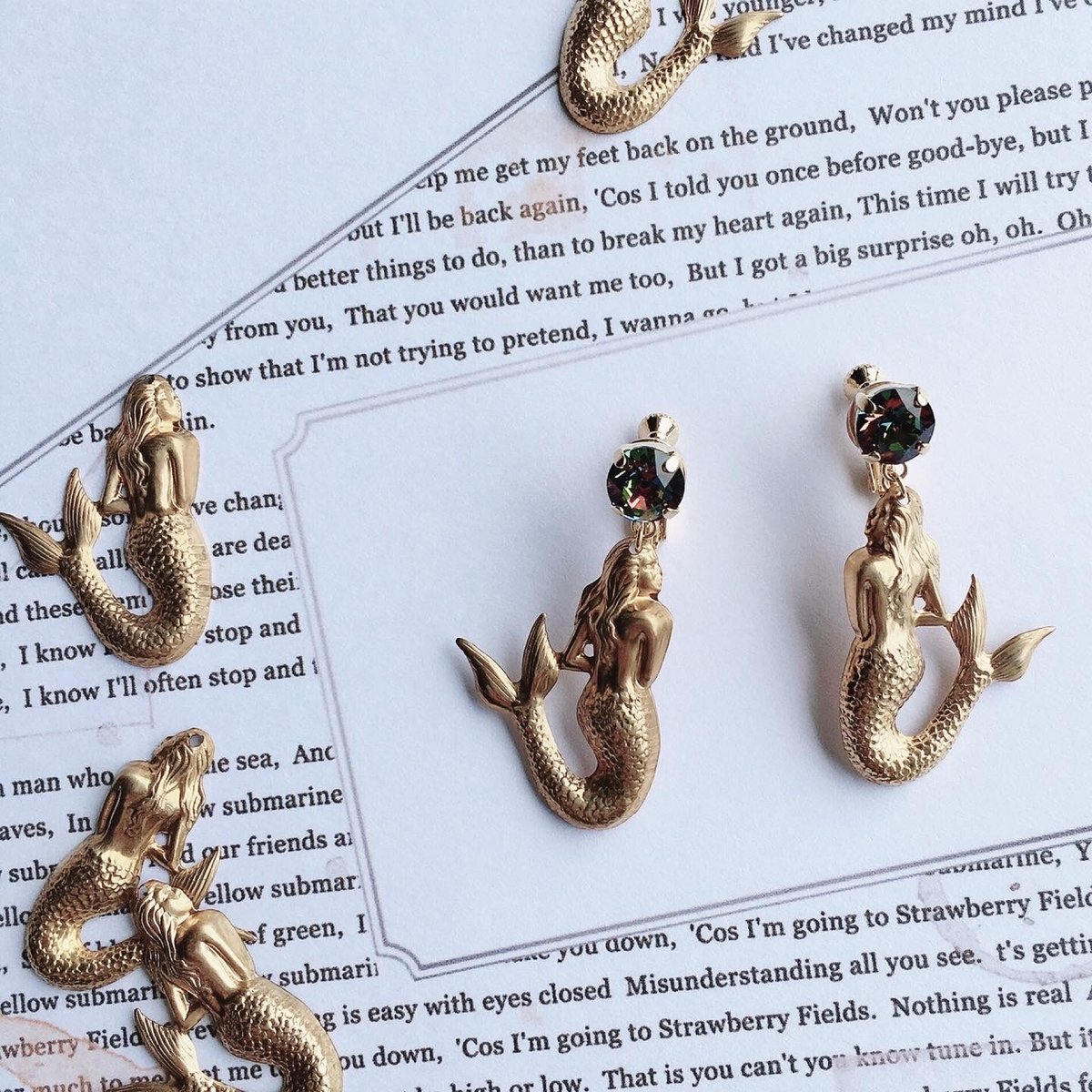 スワロ×真鍮】人魚のイヤリング | milimili Ami
