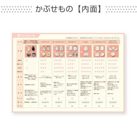 補綴カタログ＜組み合わせ自由合計800部＞（データ制作+印刷費用込）