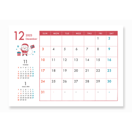 カレンダー〈2023.12月／横型〉