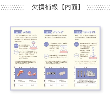 補綴カタログ＜組み合わせ自由合計900部＞（データ制作+印刷費用込）