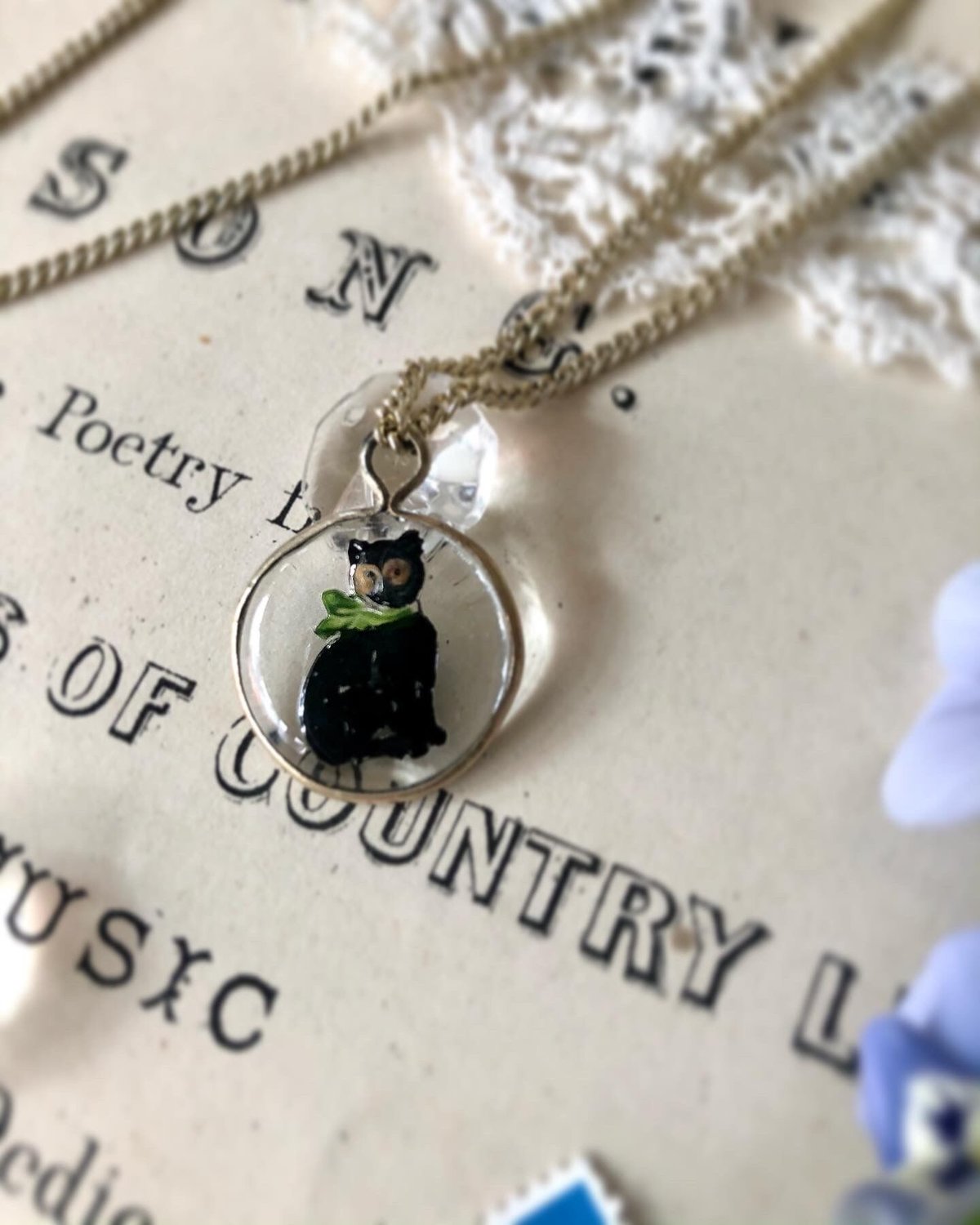 ○ab-60/リバースインタリオ 黒猫のペンダントトップ | PISKEY