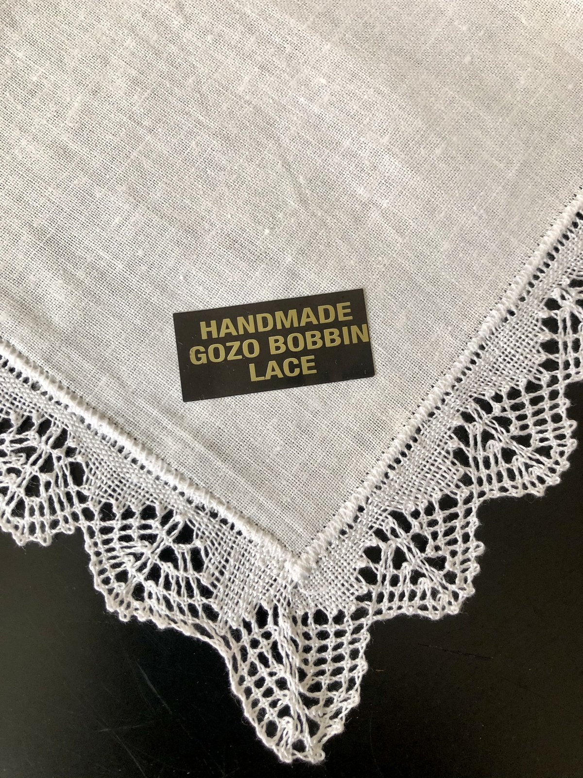 ○l-46/マルティーズレースのハンカチ A | PISKEY -イギリスのふるい