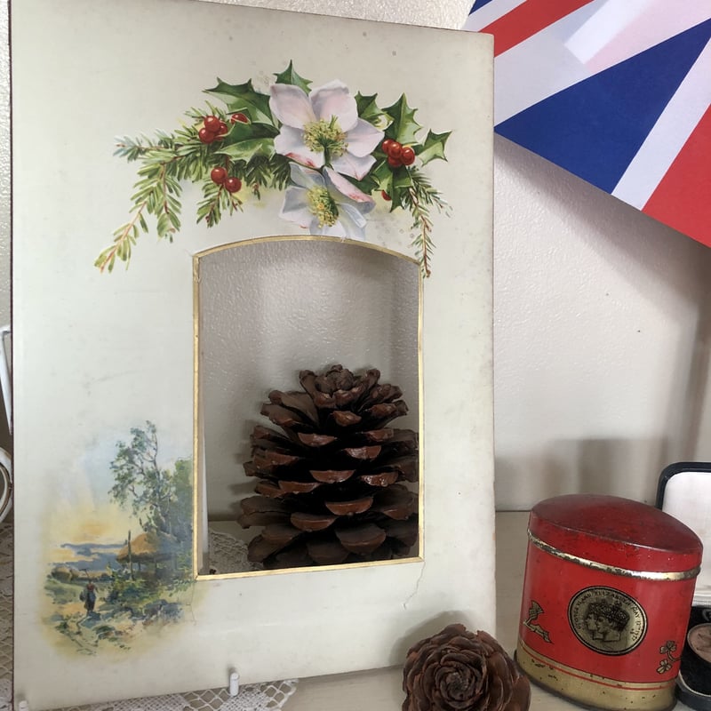 ○pg-18/ヴィクトリアン クリスマスローズと柊 銅板プリントのフォト