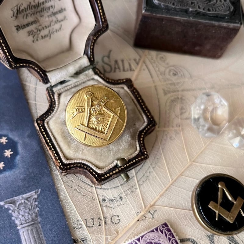 ○ab-326/フリーメイソンのアンティークボタン | PISKEY -イギリスの