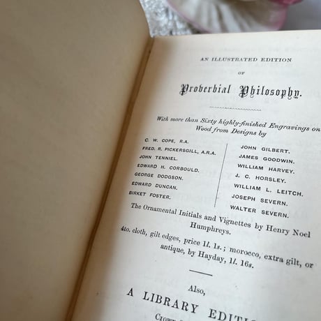 ●vp-40/1860年版 ヴィクトリアンの詩集「Proverbial Philosophy」