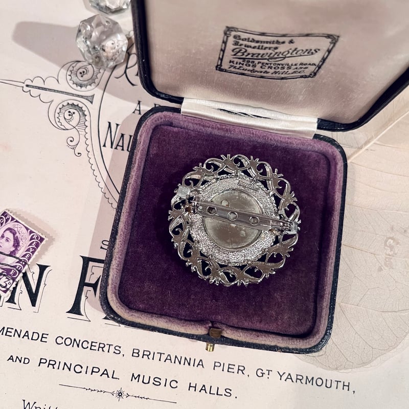 ○ab-335/ モルフォ蝶&マーカサイト のブローチ | PISKEY -イギリスの