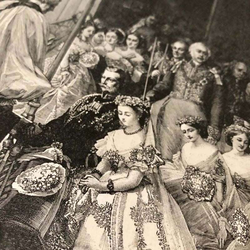 ○r-7/1887年 ヴィクトリア女王の大判アンティークプリント ロイヤル