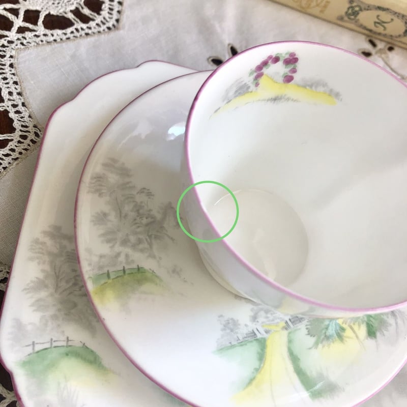 シェリー Shelley レア 希少 ストロベリー デインティシェイプのトリオ② シェリー・デインティシェイプ・”ブライダルローズ” ティー