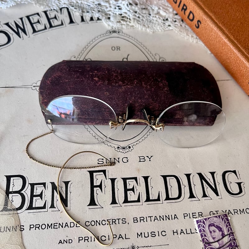 【タスケさん専用】パリ購入 フランスアンティーク フィンチメガネ 鼻眼鏡 ￼丸型 タスケさん専用】パリ購入 フランスアンティーク フィンチメガネ