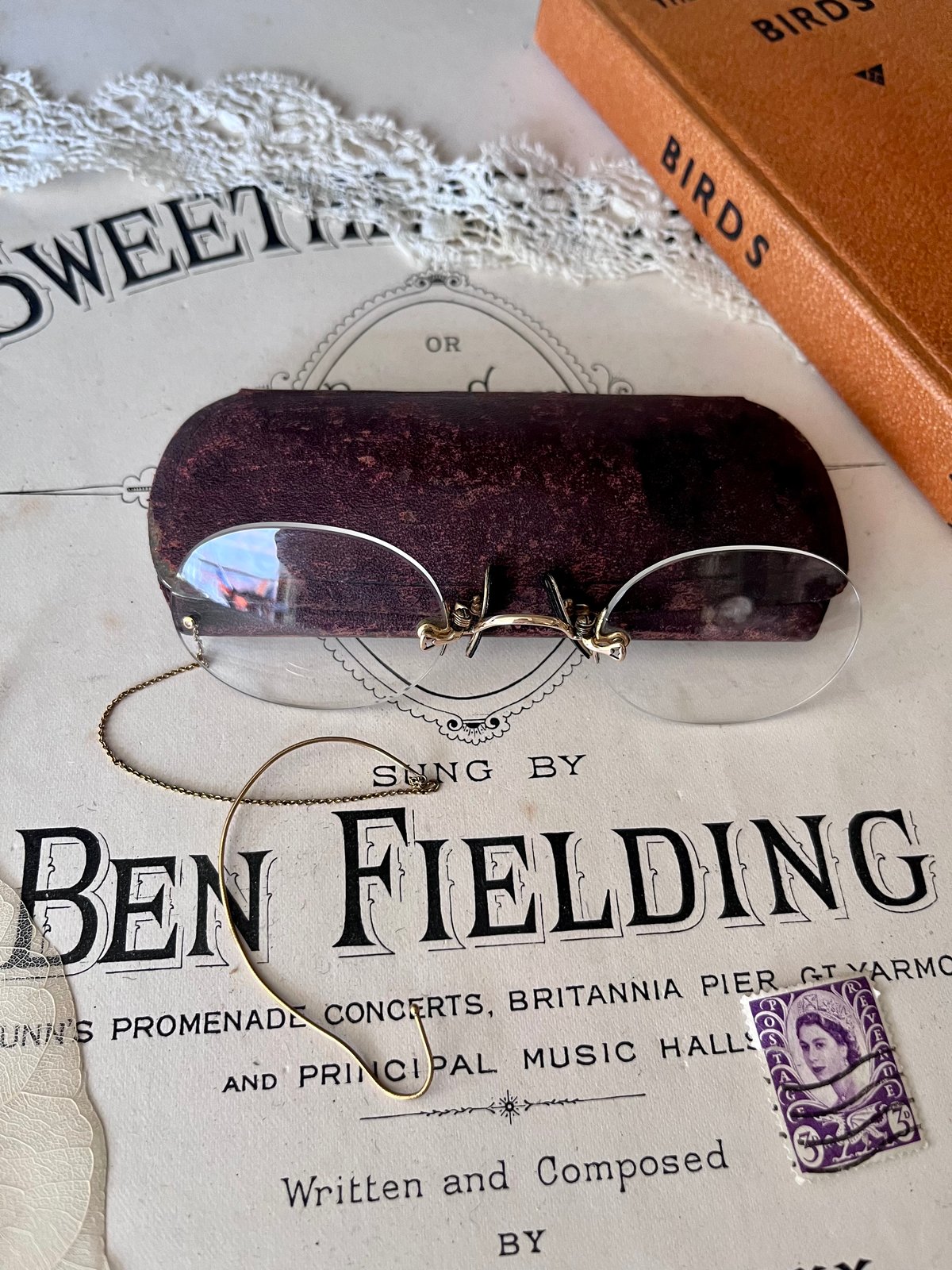 アンティーク　フィンチメガネ　鼻眼鏡　ケース付き fit=scale-down,w=1200