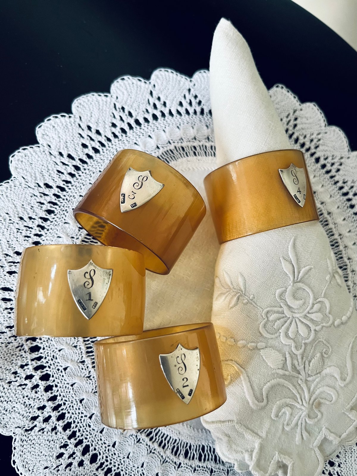 シルバー925 ナプキンリング 4個 スターリングシルバー 純銀 イギリス