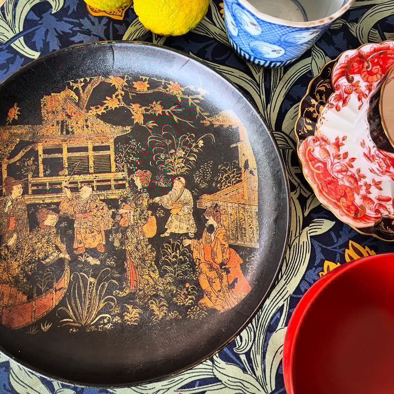 ○s-104/ パピエマシェのシノワズリのトレイ | PISKEY -イギリスの