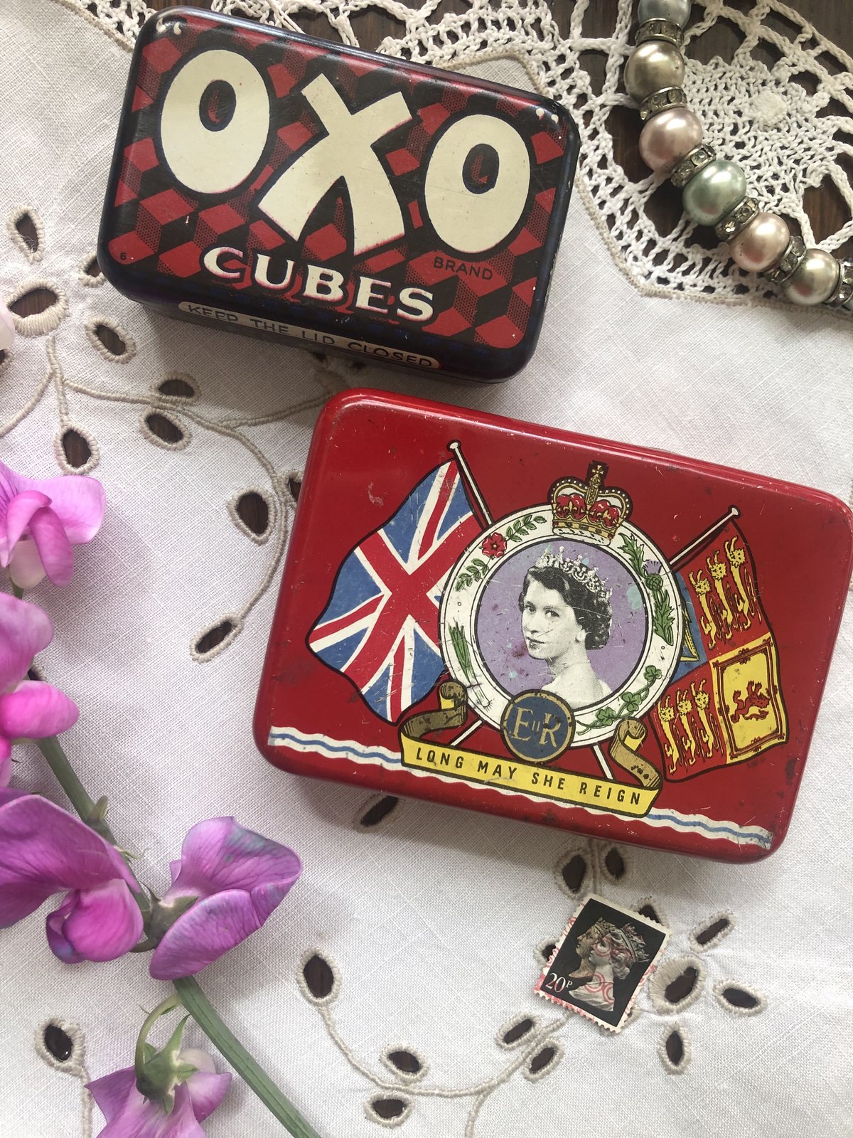 ○r-4/1953年エリザベス女王戴冠記念oxo缶 | PISKEY -イギリスの