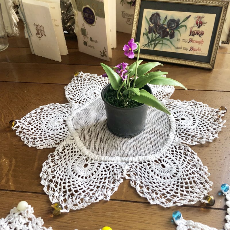 海外店ジャグカバー★レースドイリー10星形スカラップ&天使と薔薇マグネット新品 海外店ジャグカバー☆レースドイリー10星形スカラップ&天使と薔薇