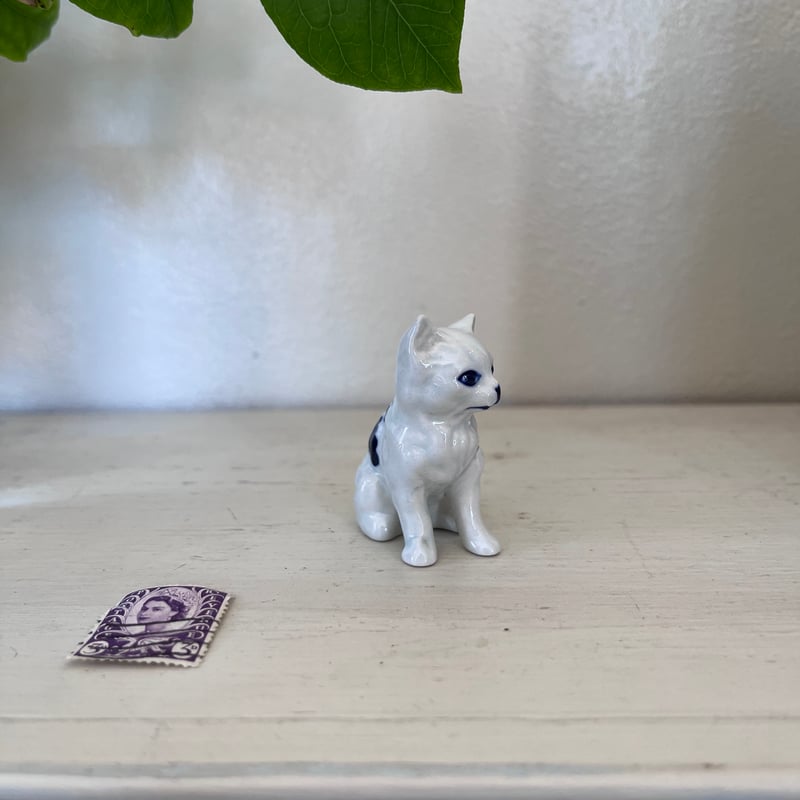 ○po-103/ハンドペイント 小さなデルフト焼きの猫 | PISKEY -イギリス