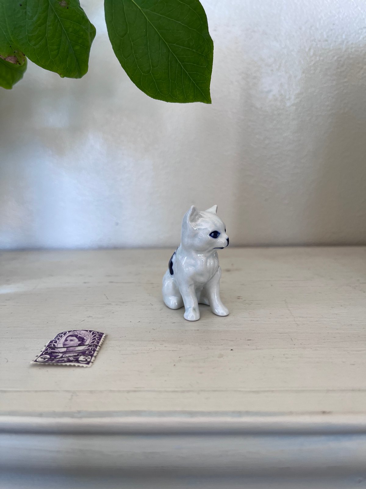 ○po-103/ハンドペイント 小さなデルフト焼きの猫 | PISKEY -イギリス