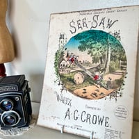 ●r-48/1880年代 手彩色/大判の楽譜「SEE-SAW WALTZ」